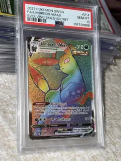 PSA 10 💎 2021 POKEMON SWSH FA/UMBREON VMAX EVOLVING SKIES-SECRET #214 - Image 1