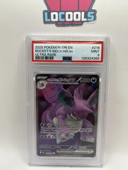 2025 POKEMON DRI EN DESTINED RIVALS ULTRA TEAM ROCKET'S NIDOKING EX PSA 9 Mint - Image 1