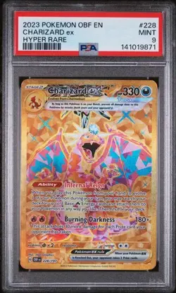 2023 POKEMON OBF EN-OBSIDIAN FLAMES #228 CHARIZARD ex HYPER RARE ⭐PSA 9⭐ - Image 1