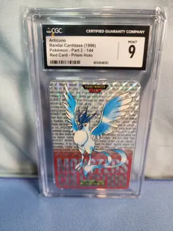 Pokemon: Articuno Part 2 #144 Red Japanese Prism 1996 Bandai Carddass - CGC 9 - Image 1