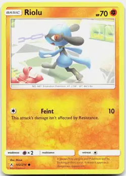 Riolu Common Unbroken Bonds 102/214 LP Pokemon - Image 1