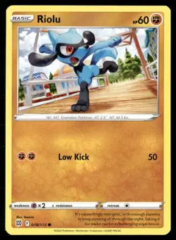 2022 Sword & Shield - Brilliant Stars Riolu Basic/Common #78 - Image 1