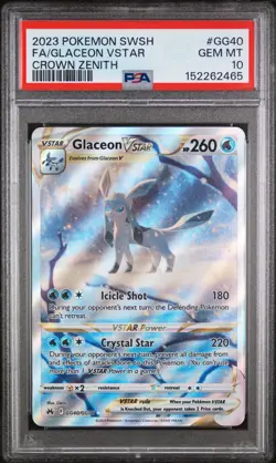 2023 Pokemon Sword And Shield #GG40 Glaceon Vstar Crown Zenith PSA 10 - Image 1