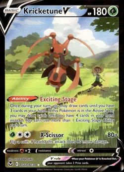 Kricketune V TG12/TG30 Silver Tempest Trainer Gallery Ultra Rare NM Pokemon TCG - Image 1
