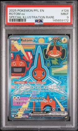 2025 Pokemon PFL EN Rotom EX Special Illustration Rare #126 PSA 9 - Image 1