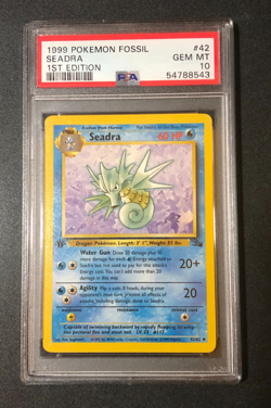 SEADRA Pokemon Fossil #42 PSA 10 Gem Mint 1999 / 1st Edition / Ken Sugimori - Image 1