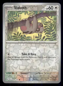 Slakoth SV08: Surging Sparks #145/191 Common Reverse Holo Pokemon NM - Image 1