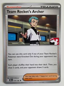 Team Rocket's Archer 170/182 Pokemon TCG Destined Rivals Prize Pack Non-Holo NM - Image 1
