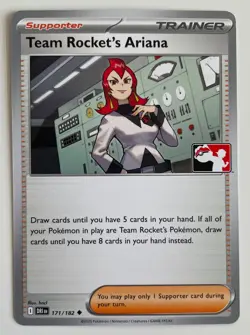 Team Rocket's Ariana 171/182 Pokemon TCG Destined Rivals Prize Pack Non-Holo LP - Image 1
