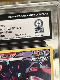 WORLD RECORD HOLDER Pokemon Malamar TG06 Holo Silver Tempest CGC Trainer Gallery - Image 1