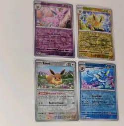 Pokemon Prismatic Evolutions Reverse Holo Lot - Eevee Jolteon Vaporeon Espeon - Image 2