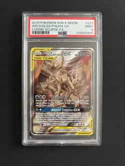 Arceus Dialga Palkia GX 221/236 Pokemon Cosmic Eclipse - PSA 9 Mint - Image 1