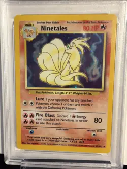 1999 Pokemon Game #12 Ninetales-Holo Base Set 1999-2000 PSA 6 - Image 2