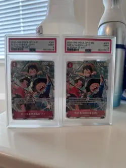 2025 One Piece English OP13 ACE & SABO & LUFFY Alternate Art PSA 9 EN and JP - Image 2