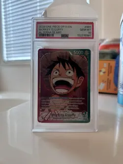 PSA 10 Monkey D. Luffy (Alt Art) Carrying On His Will OP13-001 EN One Piece B24 - Image 1