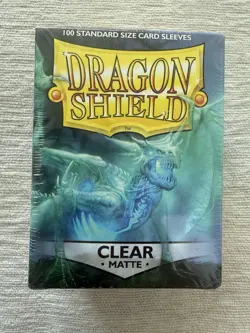 (100-Pack) Dragon Shield Card Sleeves CLEAR MATTE Standard Size NEW - Image 1