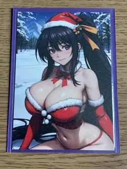 High School dxd Akeno Himejima Sexy Christmas Beauty Waifu Doujin Goddess Card - Image 2