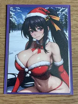High School dxd Akeno Himejima Sexy Christmas Beauty Waifu Doujin Goddess Card - Image 4
