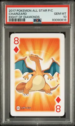 Charizard PSA 10 GEM MINT Pokemon All Star Playing Cards 8 Of Diamonds - Image 1
