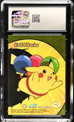 CGC 9 MINT Pikachu PC1 Pokemon 2000 TOPPS TV Animation Clear Card Vintage - Image 2