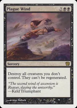 Plague Wind 9th Edition HEAVILY PLD Black Rare MAGIC THE GATHERING CARD ABUGames - Image 1
