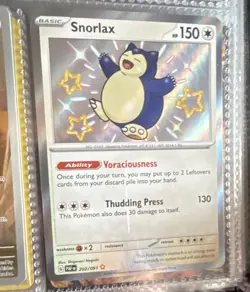 Snorlax Pokemon Card PAF 202/091 Holo Voraciousness Ability Thudding Press - Image 1