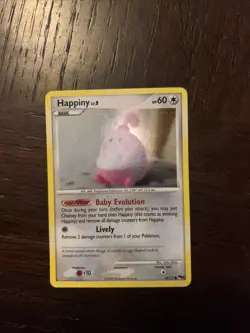Happiny Pokemon Trading Card Baby Evolution Lively Ability 14/17 - Image 1