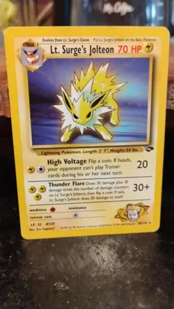 LT. SURGE'S JOLTEON Gym Challenge POKEMON 2000 Trading Card 28/132 TCG - Image 1