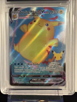 2021 Surfing Pikachu VMAX Celebrations 009/025 Holo Pokemon Card Arena Club 10 - Image 2