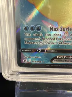 2021 Surfing Pikachu VMAX Celebrations 009/025 Holo Pokemon Card Arena Club 10 - Image 3