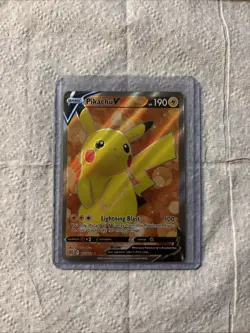Pokemon TCG Brilliant Stars Pikachu v Ultra Rare Full Art Holo Card 157/172 - Image 1