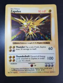 Shadowless Zapdos Holo Base Set 16/102 Pokemon TCG Vintage - Image 2