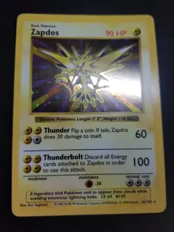Shadowless Zapdos Holo Base Set 16/102 Pokemon TCG Vintage - Image 4