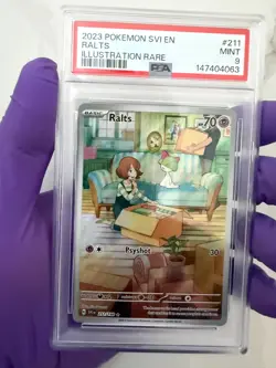 2023 POKEMON SVI EN-SCARLET & VIOLET ILLUSTRATION RARE #211 RALTS PSA 9 - Image 4