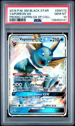 2019 POKEMON SM BLACK STAR PROMO VAPOREON GX SPECIAL COLL VAPOREON GX PSA 10 - Image 1