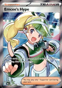 Emcee's Hype 220/182 Destined Rivals Ultra Rare Suporter Trainer NM Pokemon TCG - Image 1