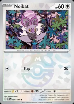 Noibat 090/131 Master Ball Pattern Prismatic Evolutions Common NM Pokemon TCG - Image 1