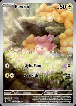Pawmi 226/091 Paldean Fates Illustration Rare NM Pokemon TCG - Image 1