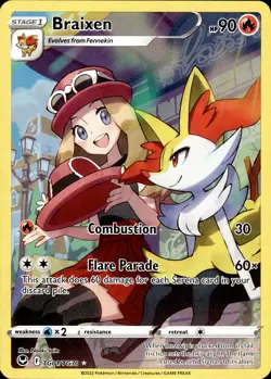 Braixen TG01/TG30 Silver Tempest Trainer Gallery Ultra Rare NM Pokemon TCG - Image 1