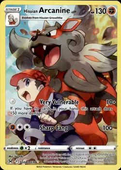 Hisuian Arcanine TG08/TG30 Lost Origin Trainer Gallery Ultra Rare NM Pokemon TCG - Image 1