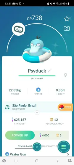 Pokemon Go (Stage 34) Shiny Psyduck Costume ( 51 Shinys ) - Image 2