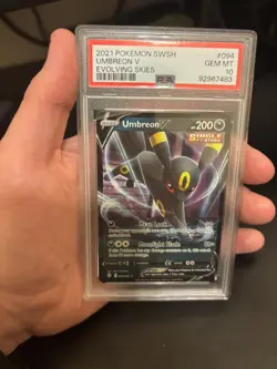 2021 POKEMON SWORD & SHIELD EVOLVING SKIES #094 UMBREON V PSA 10 - Image 1