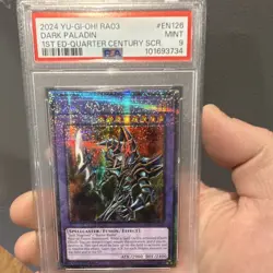 YuGiOh Dark Paladin Quarter Century Secret Rare RA03-EN126 1st Ed PSA 9 2024 - Image 1