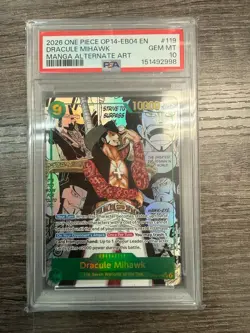 2026 One Piece OP14-EB04 En Manga Alternate Art #119 Dracule Mihawk PSA 10 - Image 1