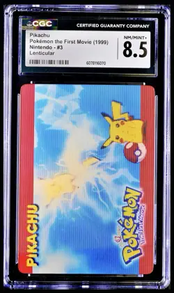 Pokemon The First Movie 1999 Pikachu Lenticular #3 Nintendo VHS CGC 8.5 NM+ RARE - Image 1