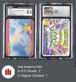 Pokemon The First Movie 1999 Pikachu Lenticular #3 Nintendo VHS CGC 8.5 NM+ RARE - Image 3