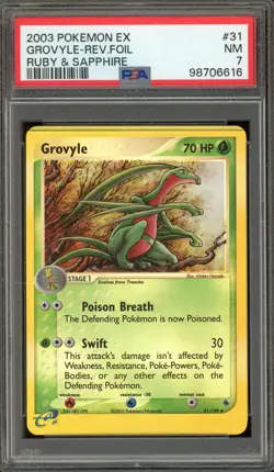 Pokemon Grovyle EX Ruby & Sapphire Reverse Holo #31 PSA 7 - Image 1
