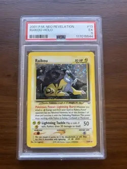 Pokemon TCG Raikou Neo Revelation Holo PSA 5 - Image 1