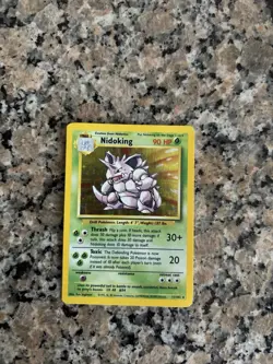 Pokemon Nidoking 11/102 Base Set Holo Rare 90 HP English Wizards of the Coast - Image 1