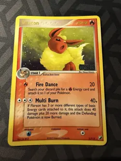NM! Flareon 5/115 Reverse Holo Stamp Ex Unseen Forces Pokemon - Image 1